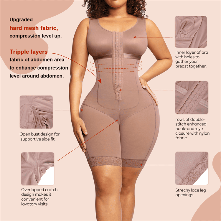 Full Body High Compression Hourglass Tummy Control Faja Stage 2 Shapewear