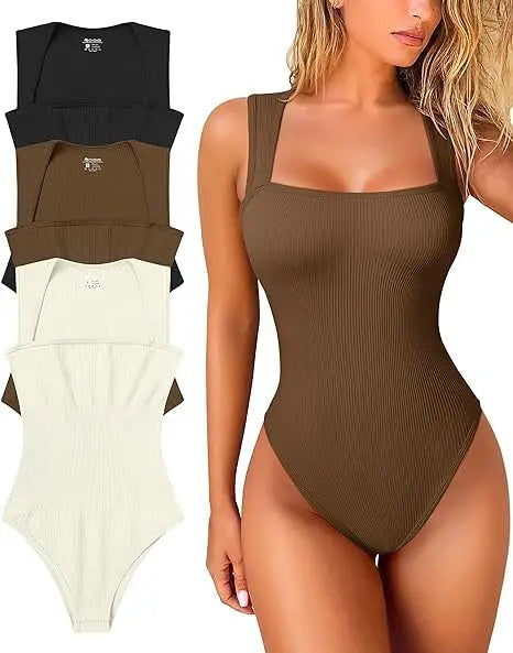 Tummy Control Ribbed Bodysuit