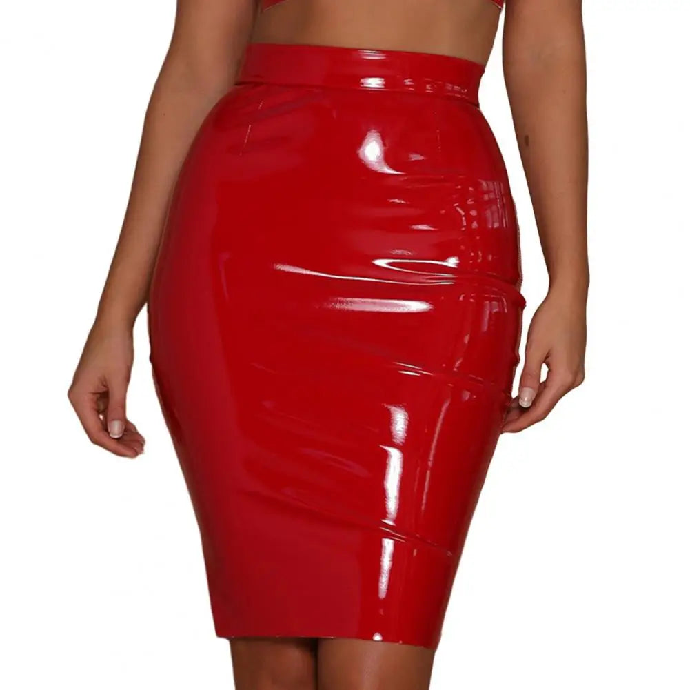 Sexy High Waist Leather Skirt